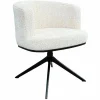Draaibare Eetkamerstoel Cheyenne Chenille kleur Off White - Loft24.nl