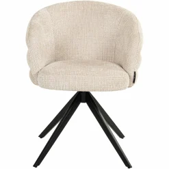 Draaibare Eetkamerstoel Chadwick Geweven stof kleur Beige - Loft24.nl