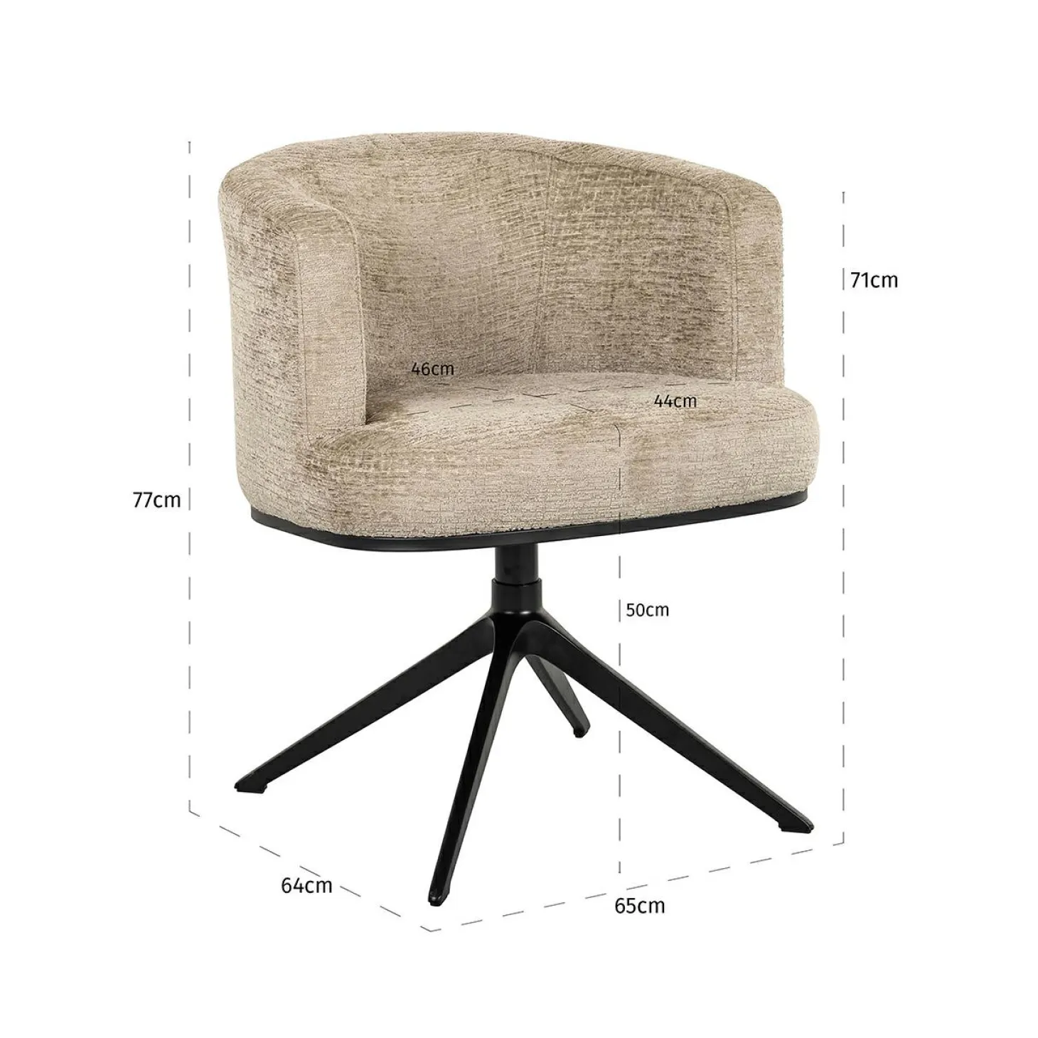 Draaibare Eetkamerstoel Cheyenne Fusion kleur Desert - Loft24.nl