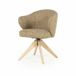 Draaibare Eetkamerstoel Connor Eiken onderstel kleur Mosterd - Loft24.nl