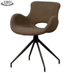 Draaibare Eetkamerstoel Campo Teddy - Donker bruin - Loft24.nl