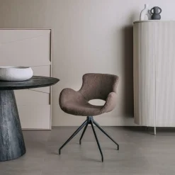 Draaibare Eetkamerstoel Campo Teddy - Donker bruin - Loft24.nl