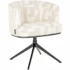 Draaibare Eetkamerstoel Cheyenne Graffic stof kleur Beige - Loft24.nl
