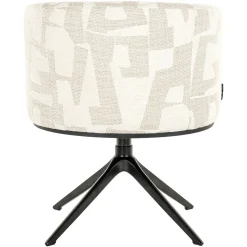 Draaibare Eetkamerstoel Cheyenne Graffic stof kleur Beige - Loft24.nl