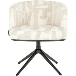 Draaibare Eetkamerstoel Cheyenne Graffic stof kleur Beige - Loft24.nl