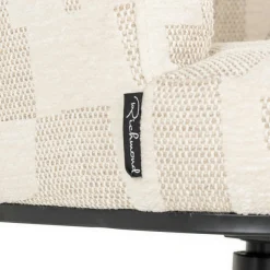 Draaibare Eetkamerstoel Cheyenne Graffic stof kleur Beige - Loft24.nl