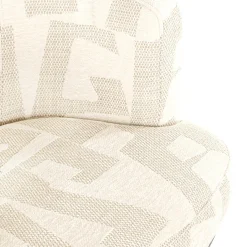 Draaibare Eetkamerstoel Cheyenne Graffic stof kleur Beige - Loft24.nl