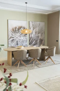 Draaibare Eetkamerstoel Connor Eiken onderstel kleur Bruin - Loft24.nl