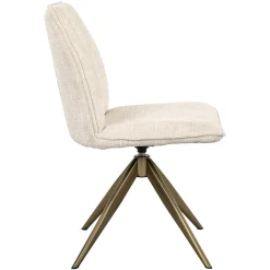 Draaibare Eetkamerstoel Dakota Chenille kleur Beige - Loft24.nl