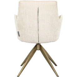 Draaibare Eetkamerstoel Dakota Met armleuning Chenille kleur Beige - Loft24.nl