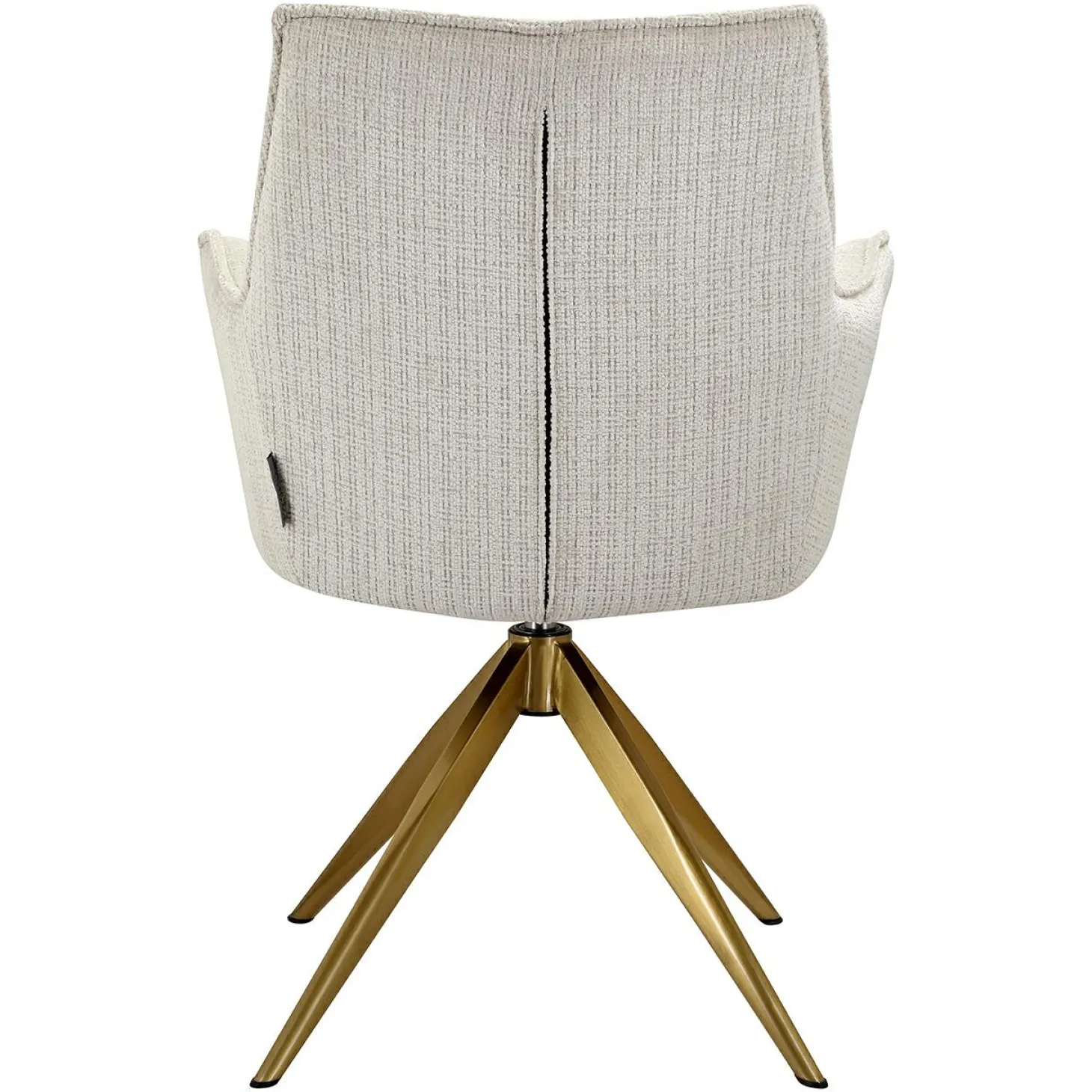 Draaibare Eetkamerstoel Dakota Met armleuning Chenille kleur Beige - Loft24.nl