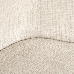 Draaibare Eetkamerstoel Dakota Met armleuning Chenille kleur Beige - Loft24.nl