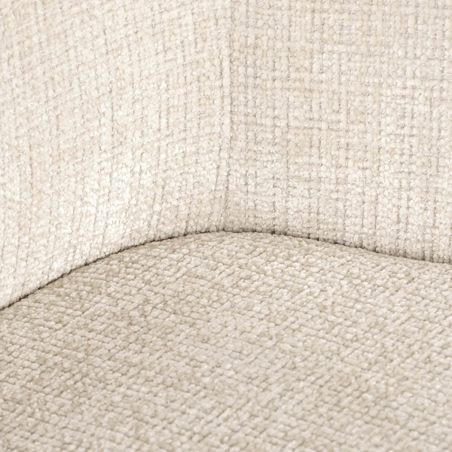 Draaibare Eetkamerstoel Dakota Met armleuning Chenille kleur Beige - Loft24.nl