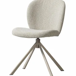 Draaibare Eetkamerstoel Femke Bouclé - Naturel - Loft24.nl