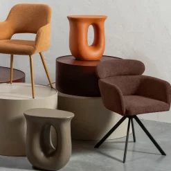 Draaibare Eetkamerstoel Fenne Geweven - Chestnut - Loft24.nl