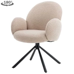 Draaibare Eetkamerstoel Imola Bouclé - Beige - Loft24.nl