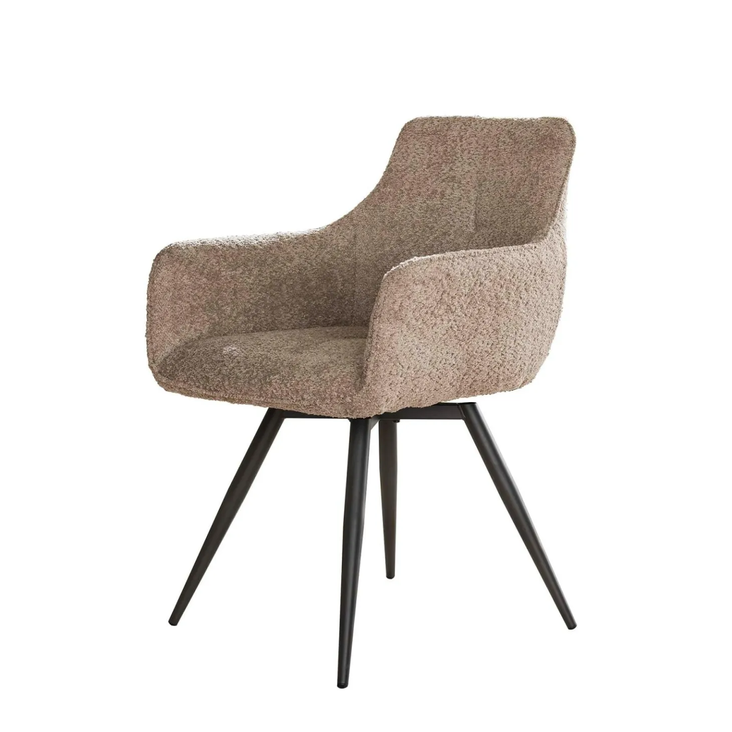 Draaibare Eetkamerstoel Lara - Bouclé Zand - Loft24.nl