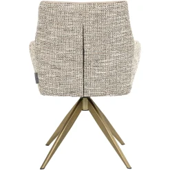 Draaibare Eetkamerstoel Lisonne Velvet en stof kleur Khaki/Naturel - Loft24.nl
