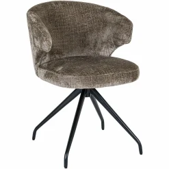 Draaibare Eetkamerstoel Milly Chenille - Stone - Loft24.nl