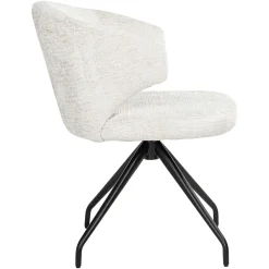 Draaibare Eetkamerstoel Milly Chenille - Crème - Loft24.nl