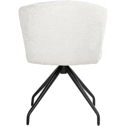 Draaibare Eetkamerstoel Milly Chenille - Crème - Loft24.nl