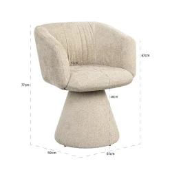 Draaibare Eetkamerstoel Madeline Chenille - Loft24.nl