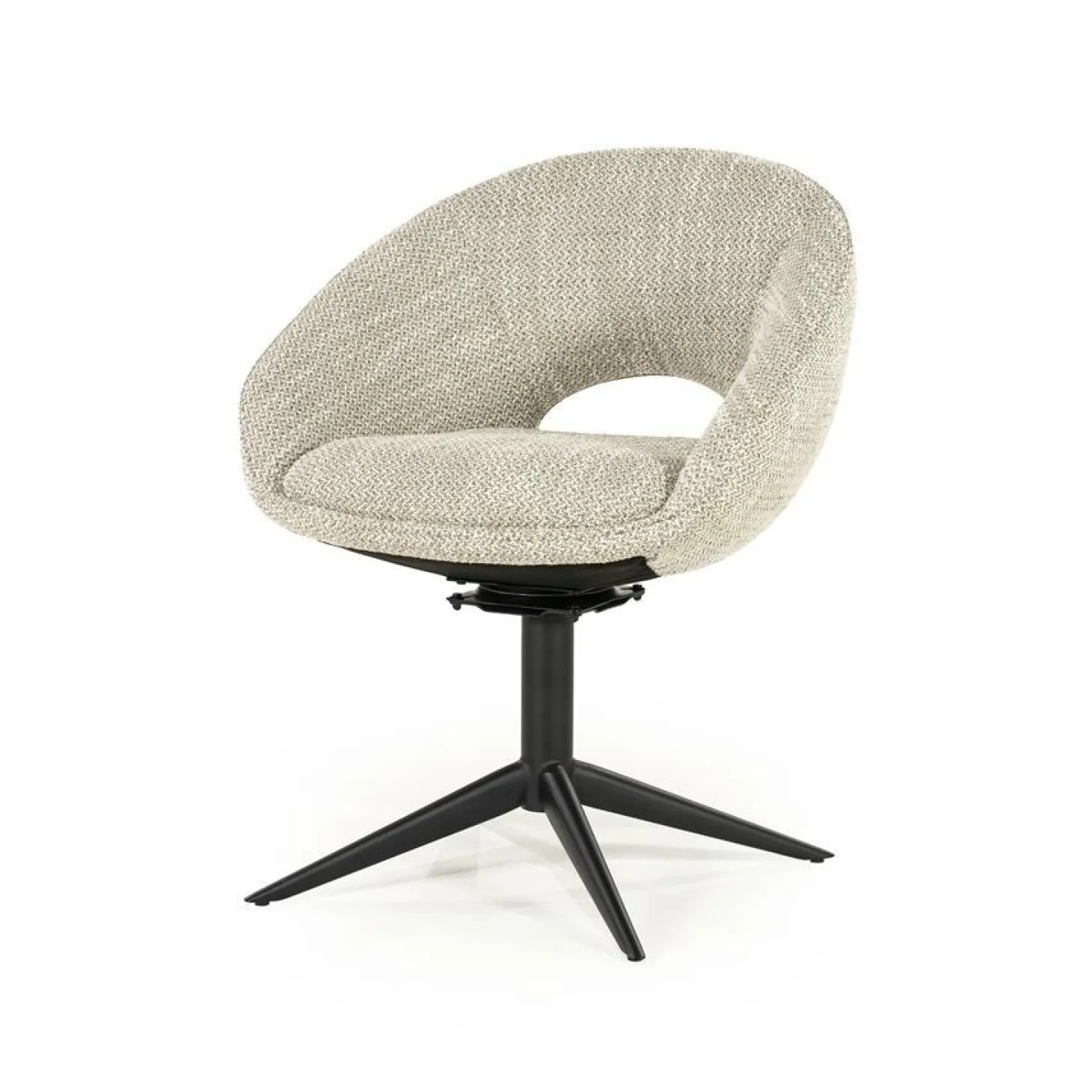 Draaibare Eetkamerstoel Nol Bouclé - Taupe - Loft24.nl