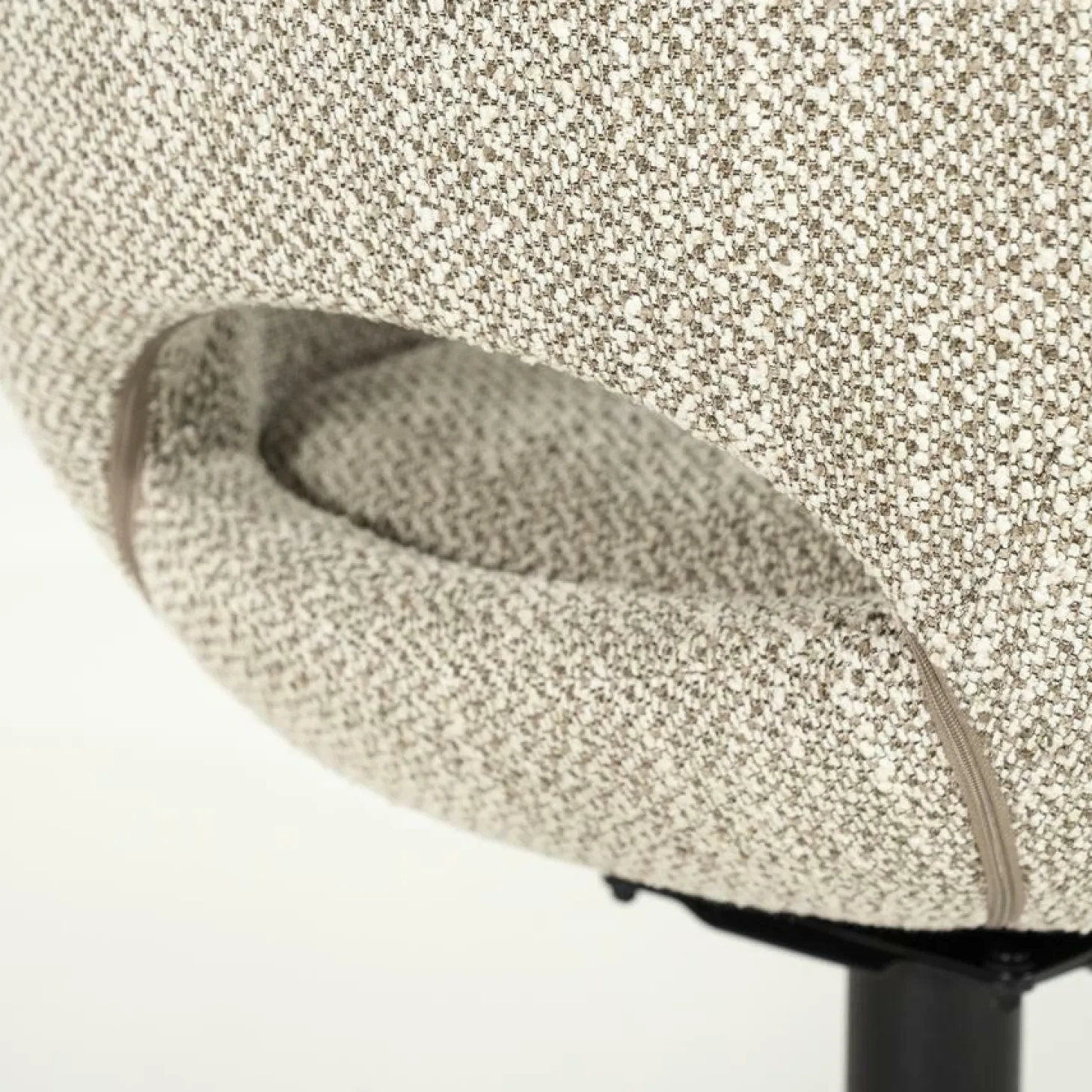 Draaibare Eetkamerstoel Nol Bouclé - Taupe - Loft24.nl