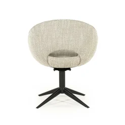 Draaibare Eetkamerstoel Nol Bouclé - Taupe - Loft24.nl