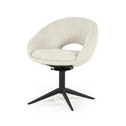 Draaibare Eetkamerstoel Nol Bouclé - Beige - Loft24.nl