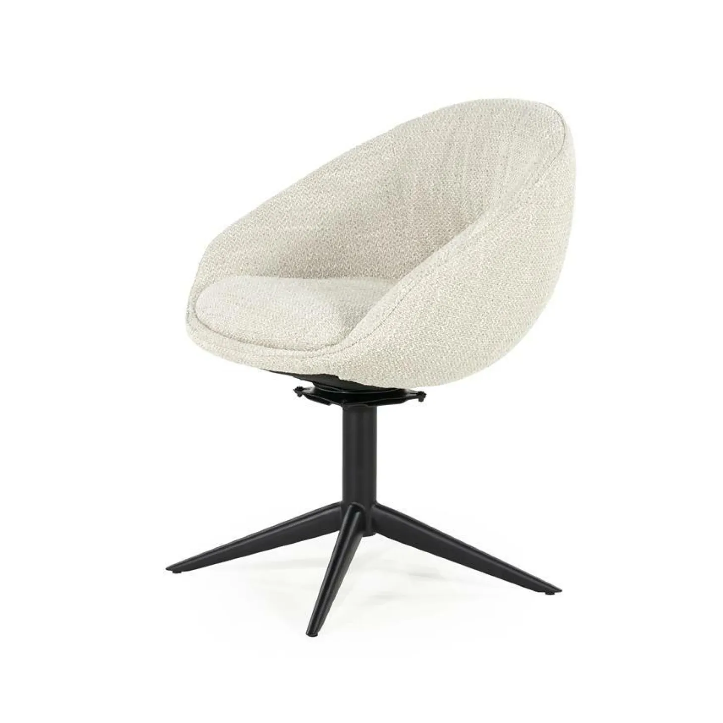 Draaibare Eetkamerstoel Nol Bouclé - Beige - Loft24.nl