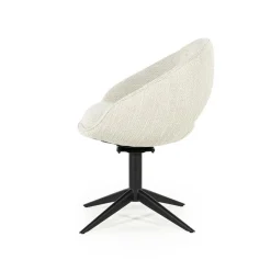 Draaibare Eetkamerstoel Nol Bouclé - Beige - Loft24.nl