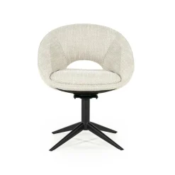 Draaibare Eetkamerstoel Nol Bouclé - Beige - Loft24.nl
