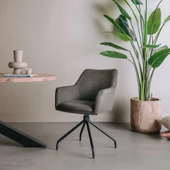 Draaibare Eetkamerstoel Ortana - Donkerbruin - Loft24.nl