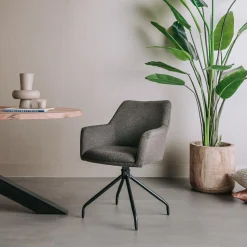 Draaibare Eetkamerstoel Ortana - Donkerbruin - Loft24.nl