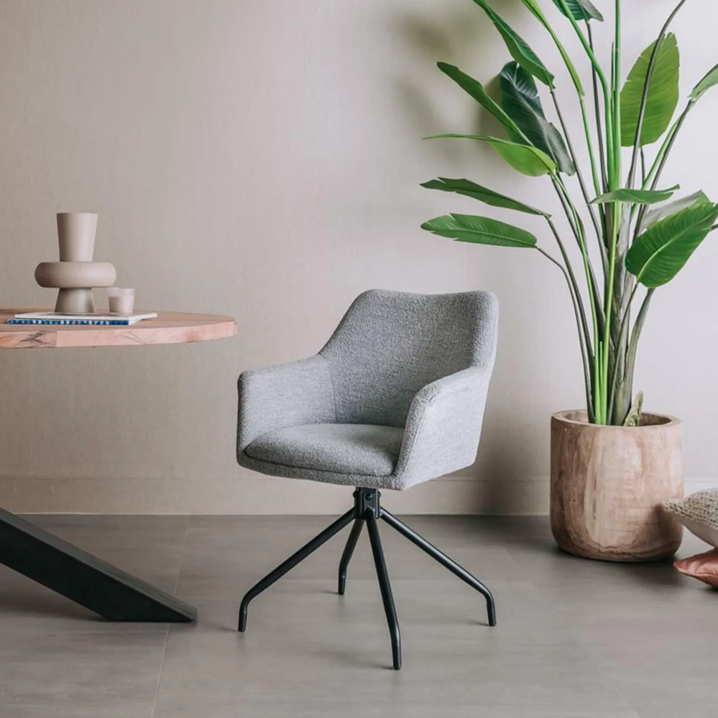 Draaibare Eetkamerstoel Ortana - Licht bruin - Loft24.nl