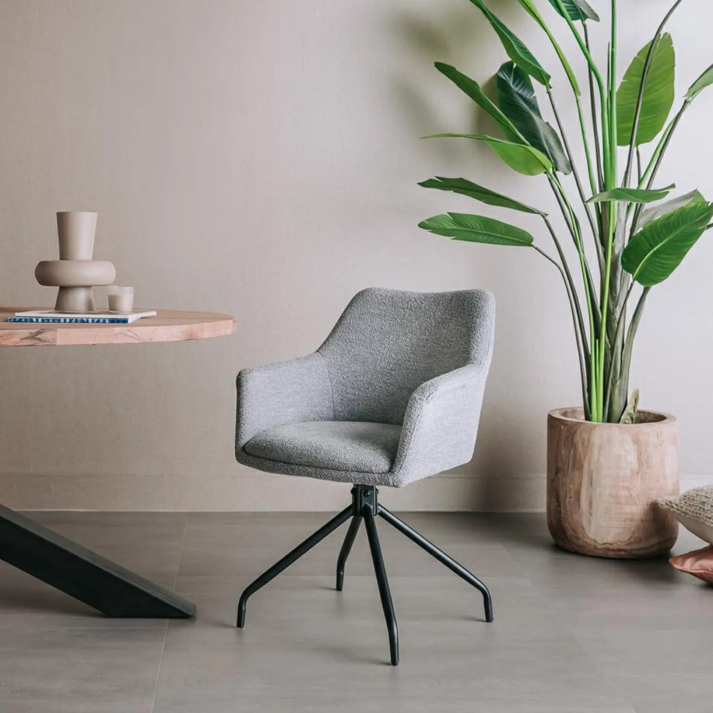 Draaibare Eetkamerstoel Ortana - Licht bruin - Loft24.nl