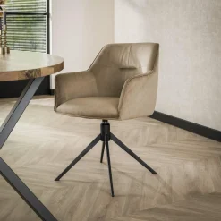 Draaibare Eetkamerstoel Pull - Champagne Velours - Loft24.nl