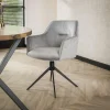 Draaibare Eetkamerstoel Pull - Zilver Velours - Loft24.nl