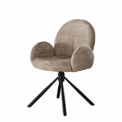 Draaibare Eetkamerstoel Rondo - Bouclé Zand - Loft24.nl