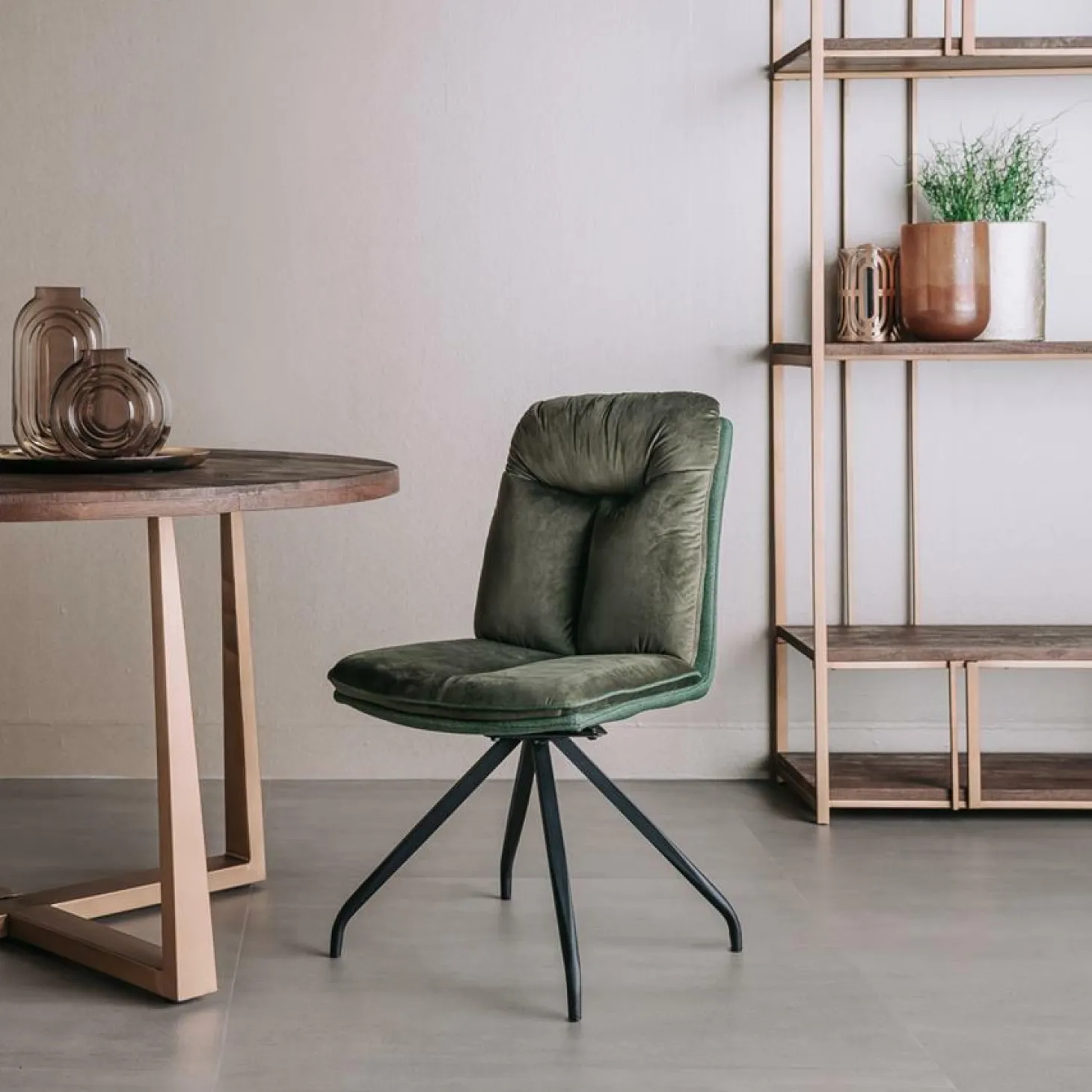 Draaibare eetkamerstoel Rota - Groen - Loft24.nl