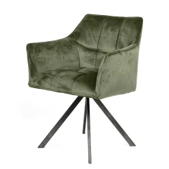 Draaibare Eetkamerstoel Raster Velvet – Groen - Loft24.nl