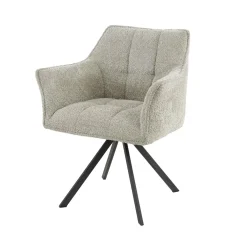 Draaibare Eetkamerstoel Raster - Bouclé Zandkleur - Loft24.nl