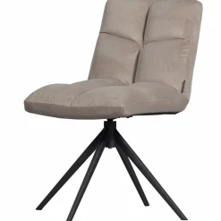 Draaibare Eetkamerstoel Vinny Velvet - Zand - Loft24.nl