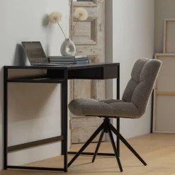 Draaibare Eetkamerstoel Vinny Bouclé - Zand - Loft24.nl