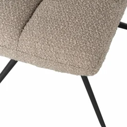 Draaibare Eetkamerstoel Vinny Bouclé - Zand - Loft24.nl