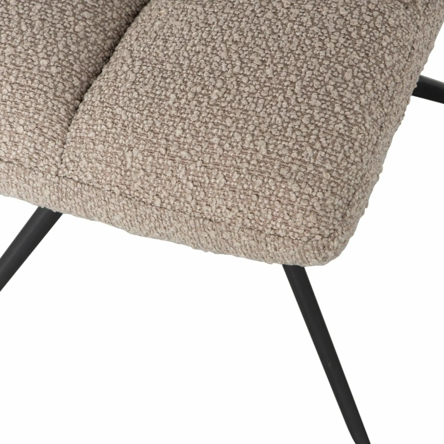 Draaibare Eetkamerstoel Vinny Bouclé - Zand - Loft24.nl