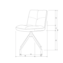 Draaibare Eetkamerstoel Vinny Bouclé - Zand - Loft24.nl