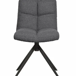 Draaibare Eetkamerstoel Vinny Bouclé - Antraciet - Loft24.nl