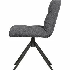 Draaibare Eetkamerstoel Vinny Bouclé - Antraciet - Loft24.nl